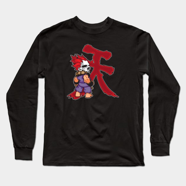 Akuma SkullFace Long Sleeve T-Shirt by digifab